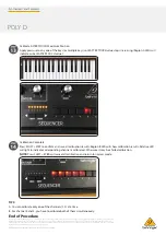 Preview for 10 page of Behringer POLY D Quick Start Manual