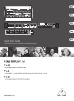 Preview for 1 page of Behringer POWERPLAY 16 P16-D Quick Start Manual