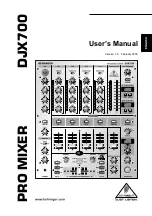 Preview for 1 page of Behringer PRO MIXER DJX700 User Manual