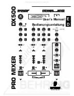 Behringer Pro Mixer DX500 User Manual preview