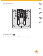 Behringer Pro Mixer Nox101 Quick Start Manual предпросмотр