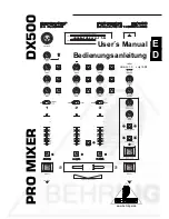 Behringer Promixer DX 500 User Manual предпросмотр