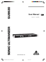 Предварительный просмотр 1 страницы Behringer SU9920 User Manual