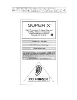 Предварительный просмотр 1 страницы Behringer Super X CX 2300 Manual