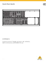 Preview for 1 page of Behringer SYSTEM 15 Quick Start Manual