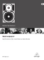 Behringer TRUTH B2031P Technical Specifications предпросмотр