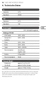 Preview for 10 page of Behringer TUBE AMP MODELER TM300 Manual