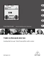 Preview for 1 page of Behringer Tube Ultragain MIC100 Quick Start Manual