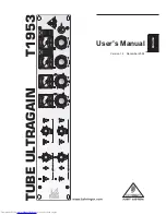 Behringer Tube Ultragain T1953 User Manual preview