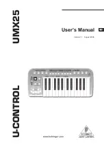 Behringer U-Control UMX25 User Manual preview