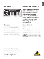 Behringer U-Control UMX250 User Manual preview
