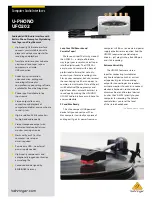 Behringer U-PHONO UFO202 Brochure & Specs preview