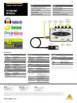 Preview for 3 page of Behringer U-PHONO UFO202 Brochure & Specs