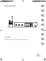 Behringer UL 1000G2 Quick Start Manual предпросмотр