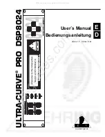 Behringer ULTRA-CURVE PRO DSP8024 User Manual preview