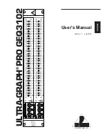 Behringer ULTRA-GRAPH PRO GEQ3102 User Manual preview