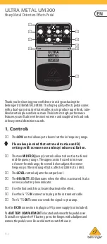 Preview for 1 page of Behringer ULTRA METAL UM300 Manual