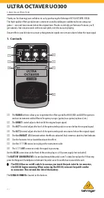 Behringer Ultra Octaver UO300 Quick Start Manual preview