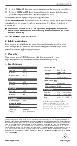 Preview for 2 page of Behringer Ultra Tremolo/PAN TP300 Quick Manual