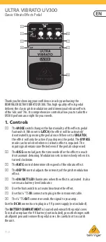 Behringer ULTRA VIBRATO UV300 Manual preview