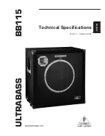 Behringer Ultrabass BB115 Technical Specifications preview