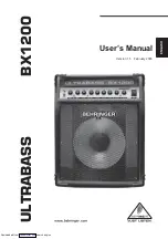 Preview for 1 page of Behringer ultrabass BX1200 SPEAKERS User Manual