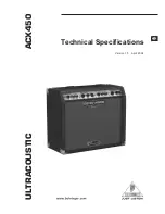 Behringer Ultracoustic ACX450 Technical Specifications предпросмотр