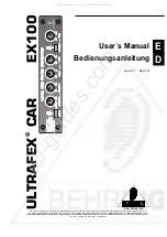 Behringer Ultraflex Car EX100 User Manual предпросмотр