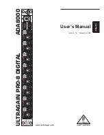 Предварительный просмотр 1 страницы Behringer ULTRAGAIN PRO-8 DIGITAL ADA8000 User Manual