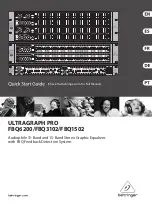 Preview for 1 page of Behringer ULTRAGRAPH FBQ-PRO FBQ3102 Quick Start Manual