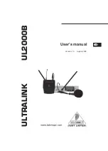 Preview for 1 page of Behringer ULTRALINK UL2000B User Manual