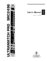 Behringer Ultramatch Pro SRC2496 User Manual предпросмотр