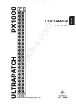 Preview for 1 page of Behringer ULTRAPATCH PX1000 User Manual