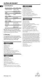 Preview for 2 page of Behringer UTLA-DI DI400P Quick Manual