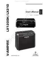 Предварительный просмотр 1 страницы Behringer V-AMPIRE LX1200H User Manual