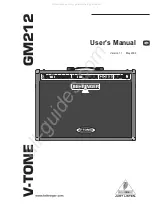 Behringer V-TONE GM212 User Manual предпросмотр