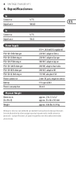 Preview for 4 page of Behringer Vintage Phaser VP1 Manual