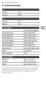 Preview for 8 page of Behringer Vintage Phaser VP1 Manual