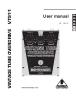 Behringer VINTAGE TUBE OVERDRIVE VT911 User Manual предпросмотр