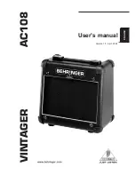 Behringer Vintager AC108 User Manual preview