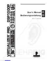 Behringer VIRTUALIZER PRO DSP1000P User Manual preview