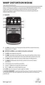 Предварительный просмотр 1 страницы Behringer WARP DISTORTION WD300 User Manual