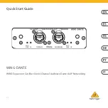 Preview for 1 page of Behringer WING-DANTE Quick Start Manual