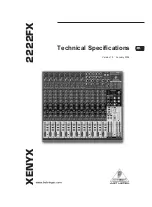 Предварительный просмотр 1 страницы Behringer XENYX 2222FX Technical Specifications