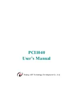 Beijing ART Tech PCI1040 User Manual preview