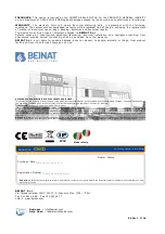 Preview for 8 page of BEINAT CHCO Manual