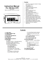 BEKA Advisor A70 Instruction Manual предпросмотр