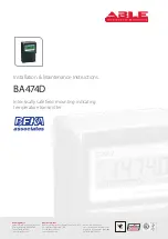 Предварительный просмотр 2 страницы BEKA BA474D Installation & Maintenance Instructions Manual