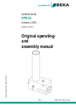 Предварительный просмотр 1 страницы BEKA HPM-2S Original Operating And Assembly Manual