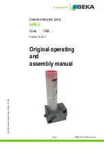 BEKA HPM-3 2583 Series Original Operating And Assembly Manual preview